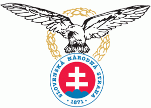 Znak SNS — okrúhly znak so slovenským dvojkrížom a orlicou