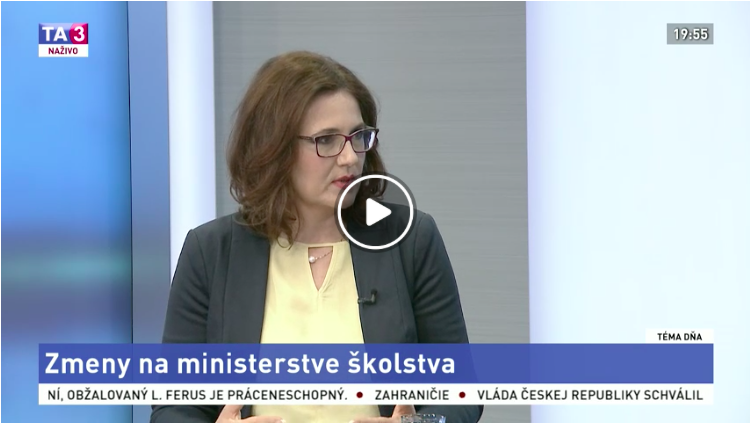 M. Lubyová na TA3 - Téma dňa "Zmeny na ministerstve školstva"