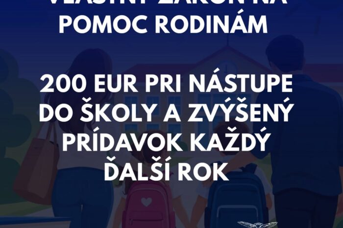 SNS PREDLOŽILA VLASTNÝ ZÁKON NA POMOC RODINÁM
